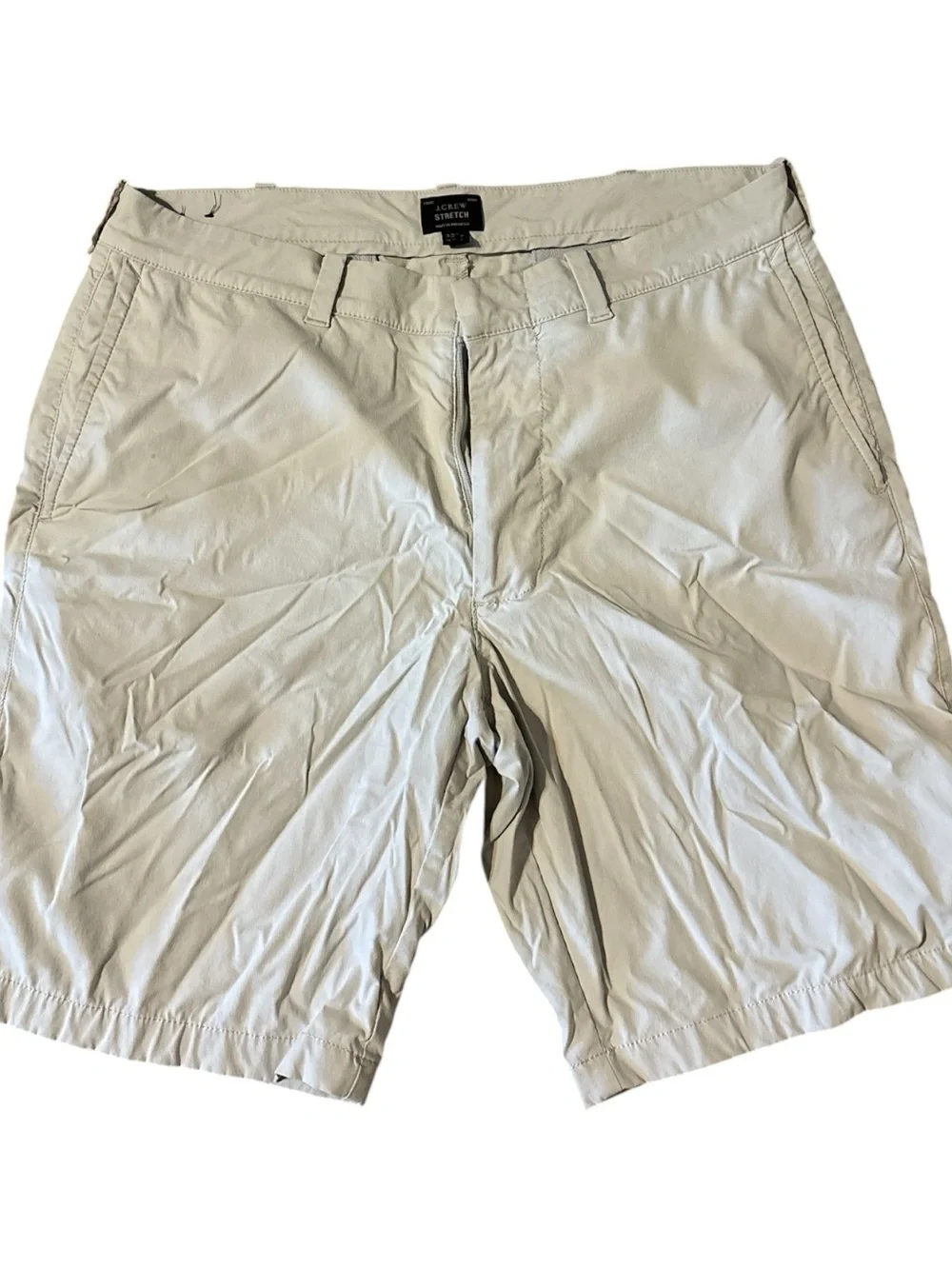 J. Crew Men’s Flat Front Chino Shorts in Light Khaki